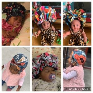 Baby bonnets or head wraps made to order.